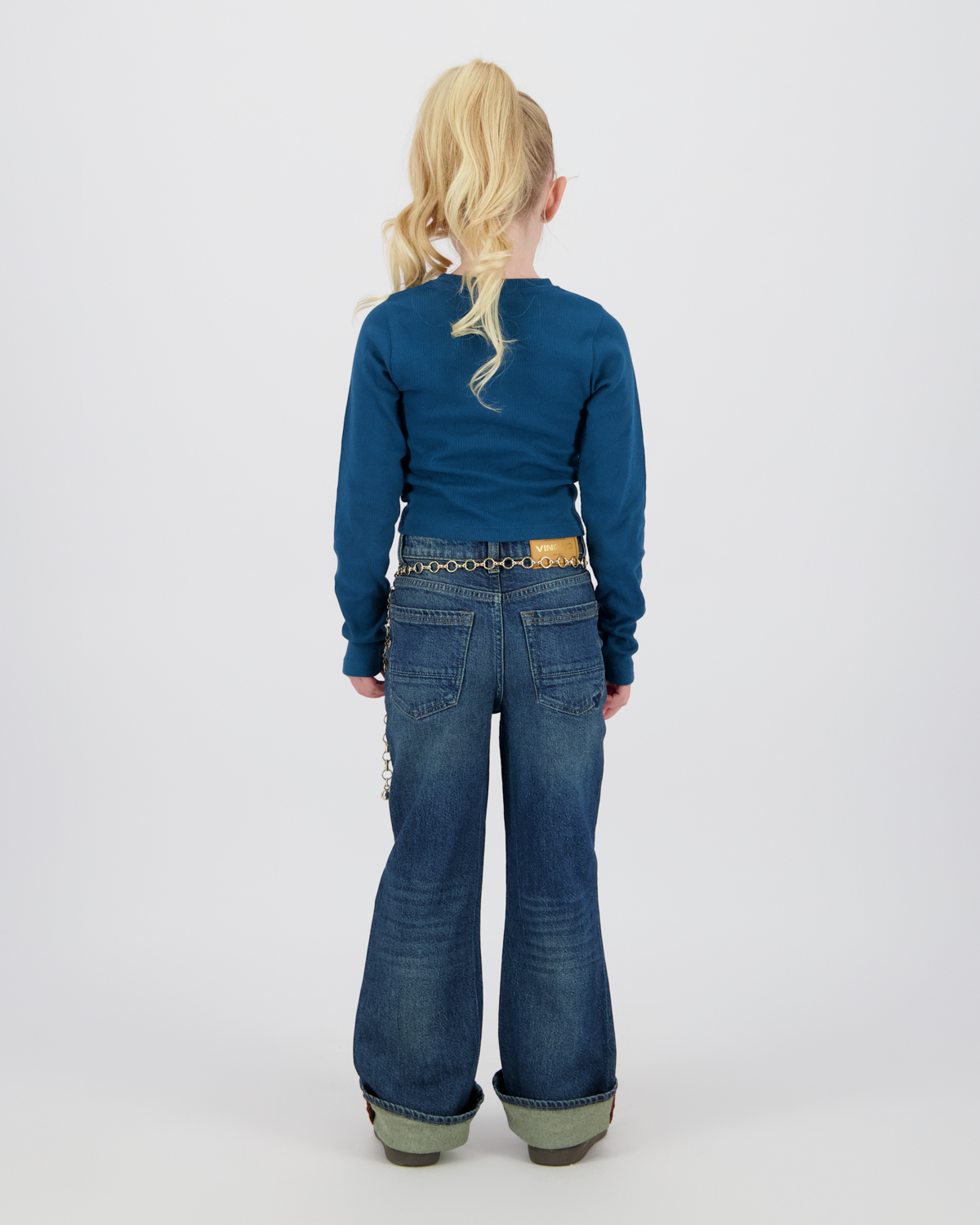 Top G-basic-crop rib longsleeve