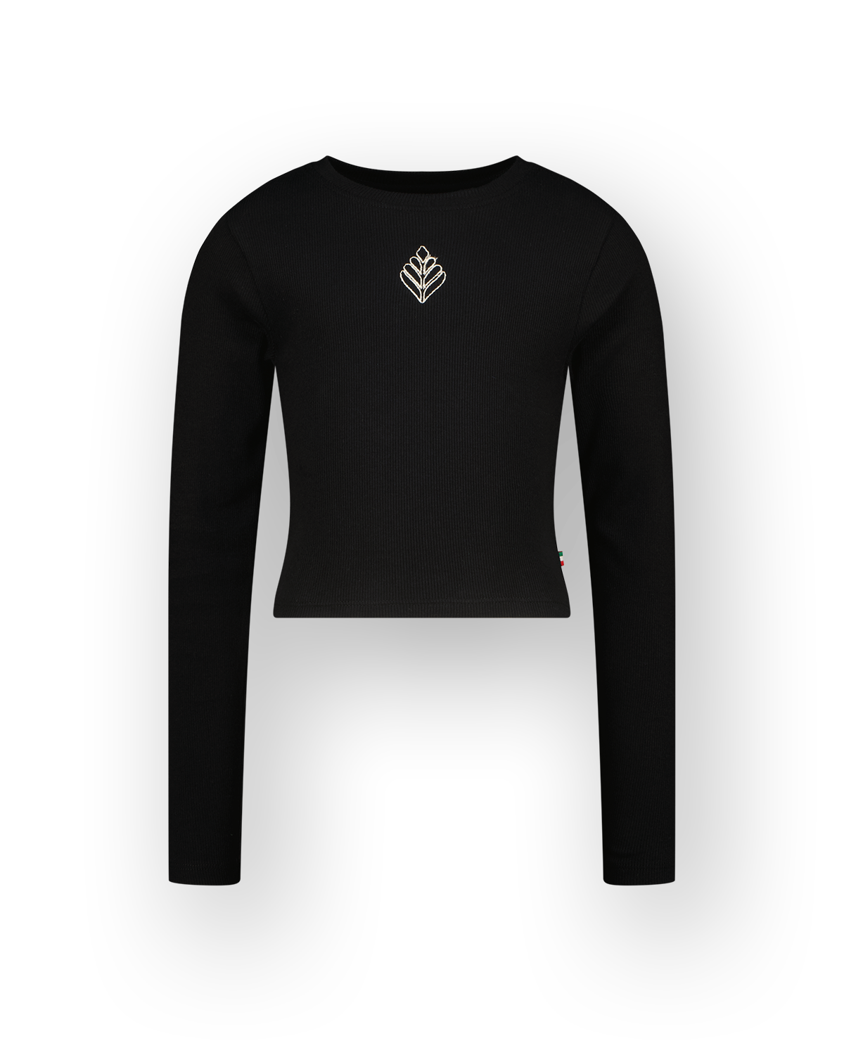 Top G-basic-crop rib longsleeve