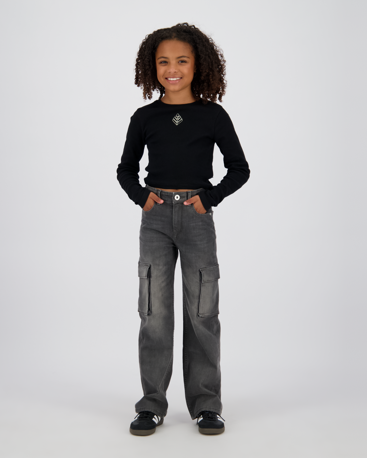 Top G-basic-crop rib longsleeve